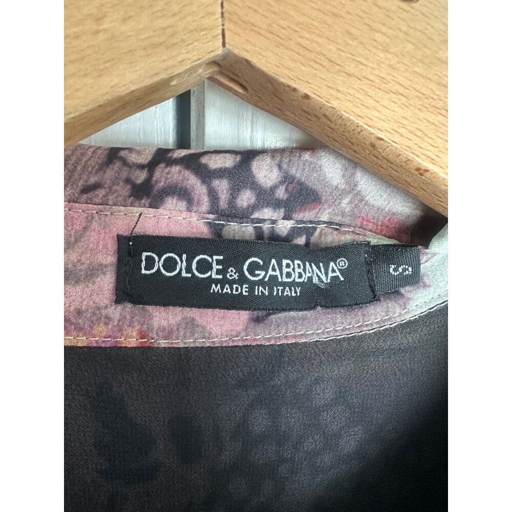 Dolce & Gabbana Ruffled Floral-Print Silk-Chiffon Dress Small Fairycore - Picture 3 of 6